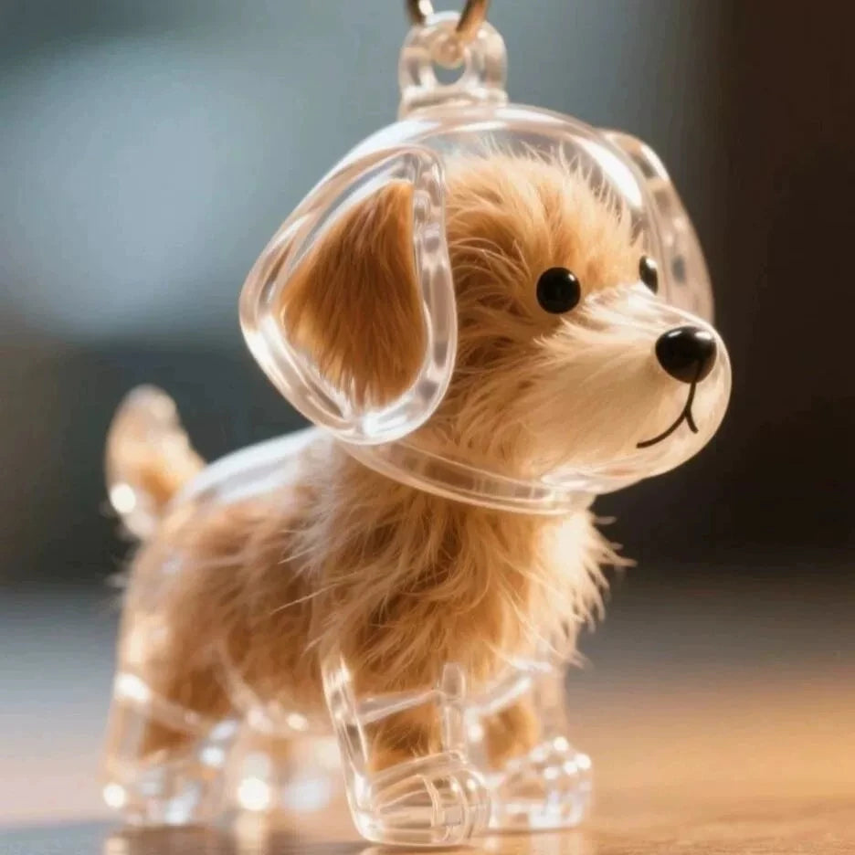 Pet Hair Memorial Keychain