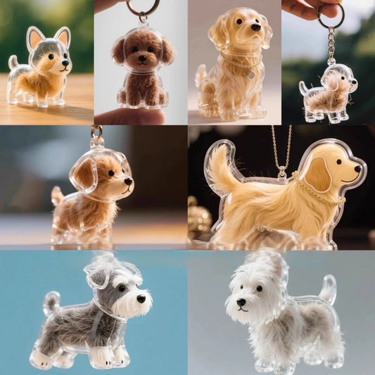 Pet Hair Memorial Keychain