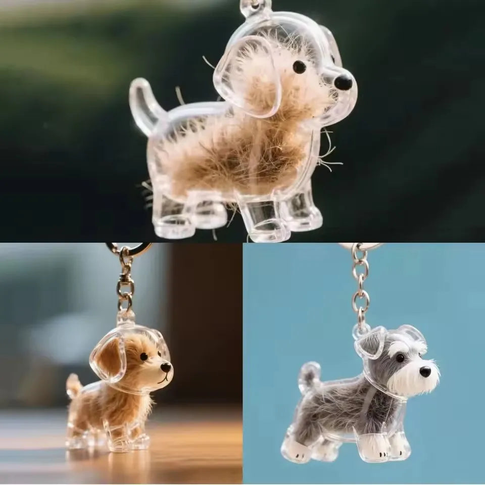 Pet Hair Memorial Keychain