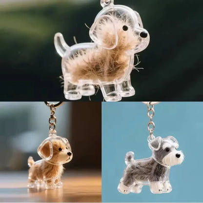 Pet Hair Memorial Keychain