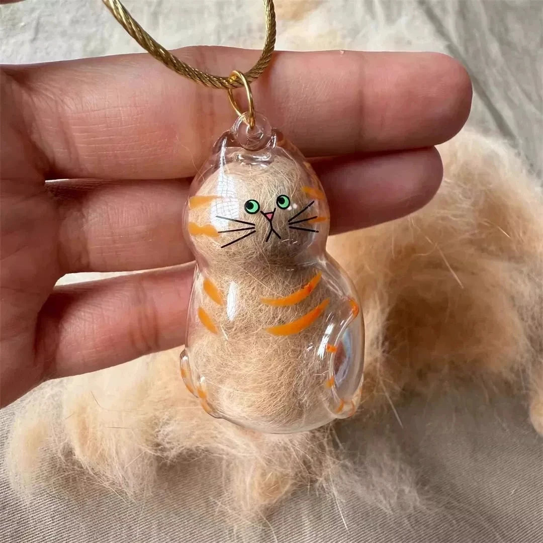 Pet Hair Memorial Keychain