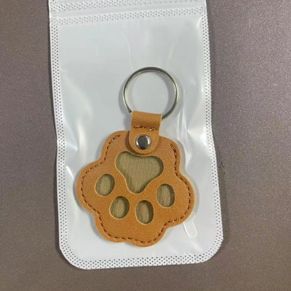 Dog Hair Collector Keychain Leather Pet Memorial Keepsake for Dogs and Cats, Fur Storage Pendant Charm Gift Keychain