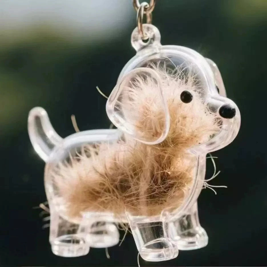 Pet Hair Memorial Keychain