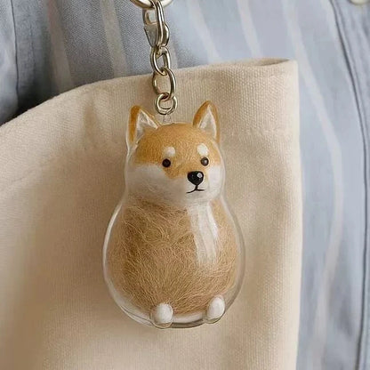Pet Hair Memorial Keychain