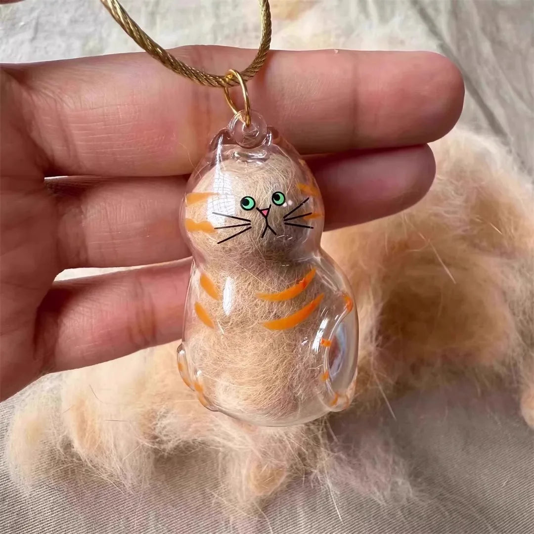 Pet Hair Memorial Keychain